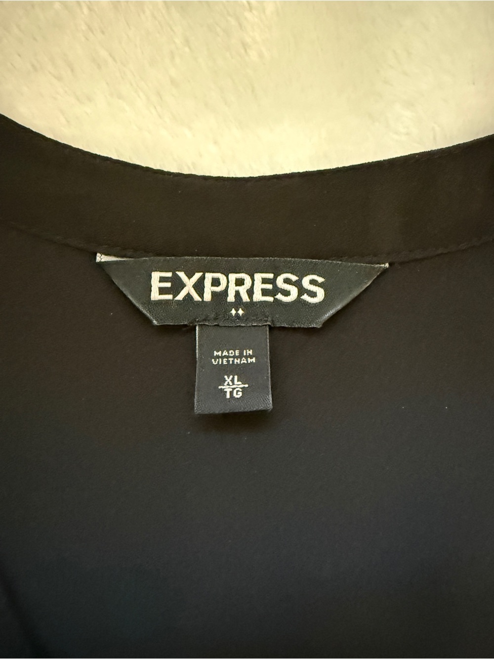 Express Black Crewneck Portofino Blouse XL